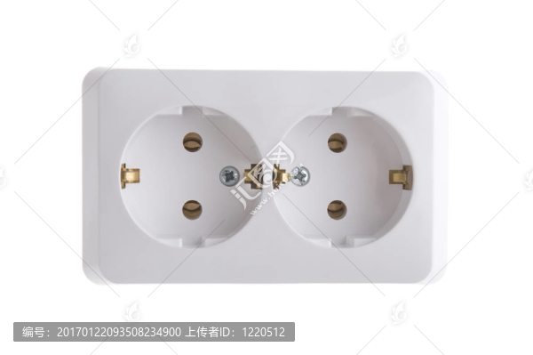 白色背景上的電插座
