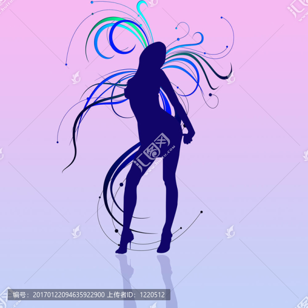 女孩的剪影