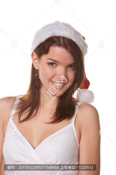 漂亮的年輕女人帶圣誕包