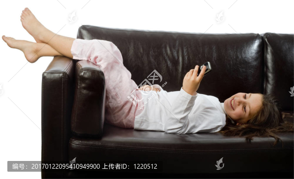 年輕女孩和手機(jī)