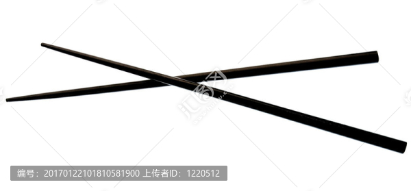黑白背景下的黑色筷子