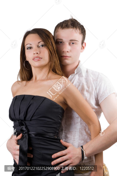 年輕美女夫婦。白色背景上的孤立2