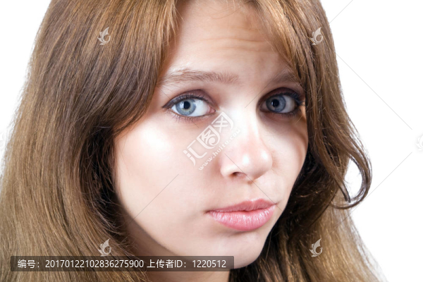 美女的肖像。白色隔離