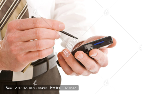 使用PDA的生意人