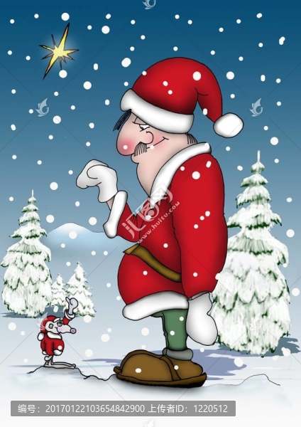 Santa和一只小老鼠