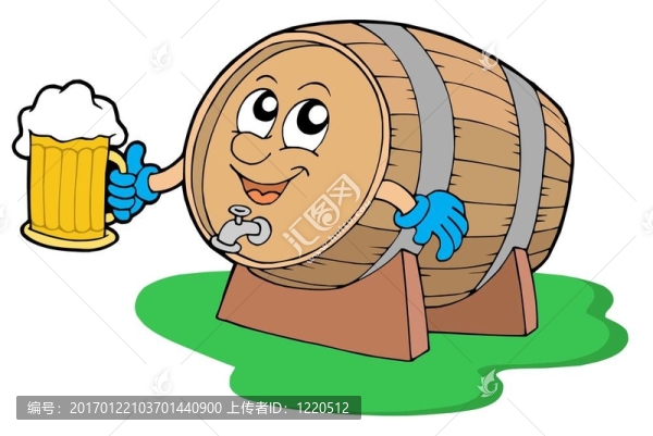 微笑著木制桶啤酒
