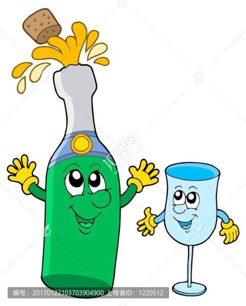 帶玻璃的微笑酒瓶