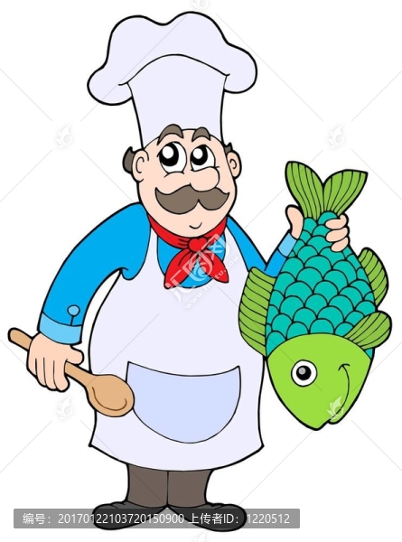 廚師拿著魚