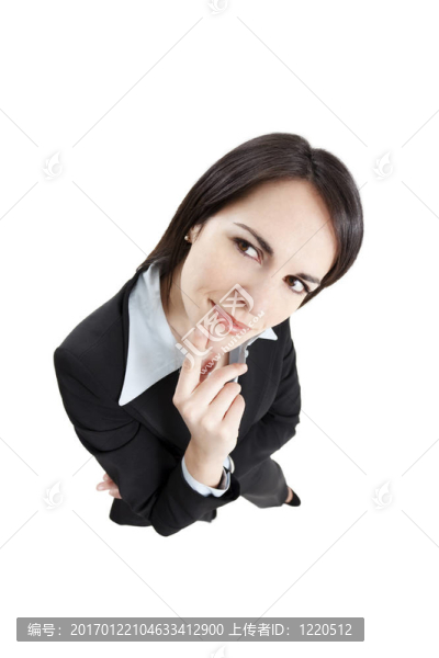 沉思的女商人