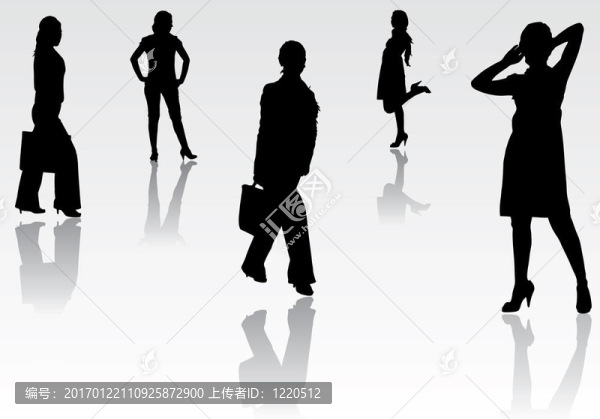 性感的女孩組剪影