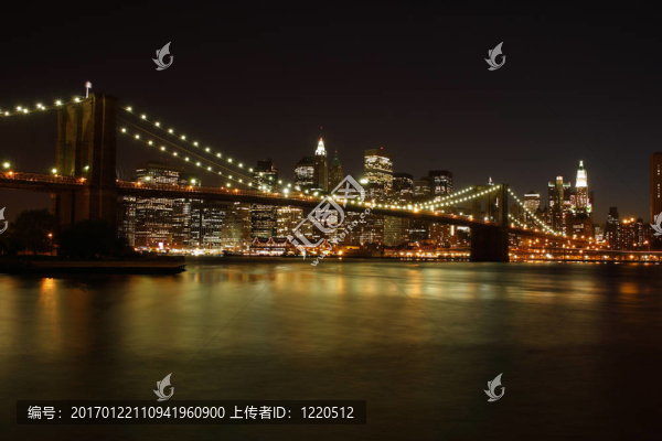 夜幕下的布魯克林大橋