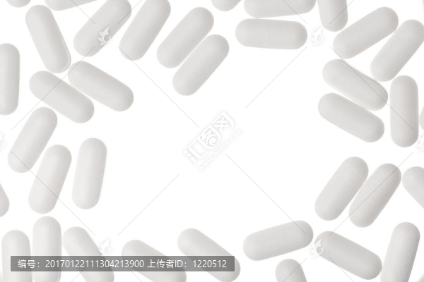 無名藥丸孤立在白色背景