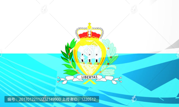 圣馬力諾航空旅行的插圖旗