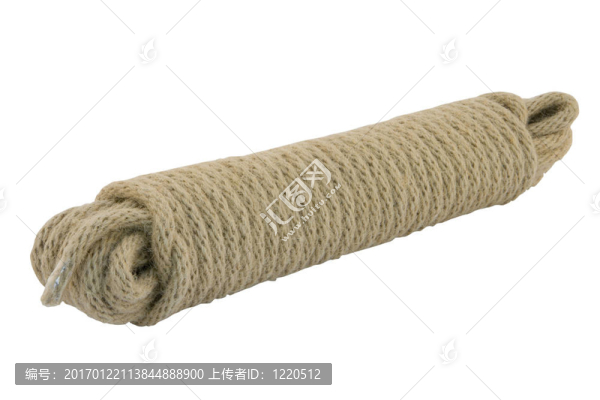 白色背景下的卷繩