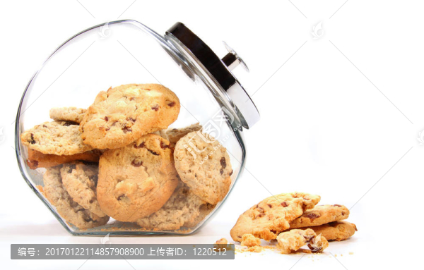 玻璃罐里有一個白色的餅干