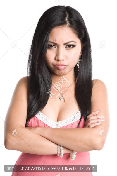 憤怒美麗的亞洲女人