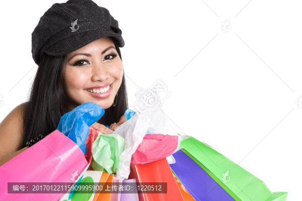 購物的亞洲女孩