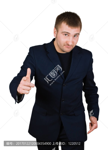 商人豎起大拇指唱
