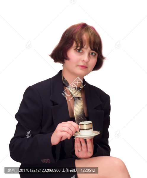 帶茶帽的年輕女子