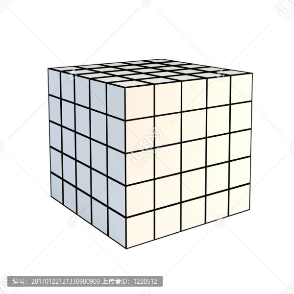 面白色三維立方體