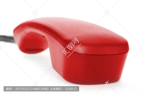 隔離在白色上的電話掛鉤