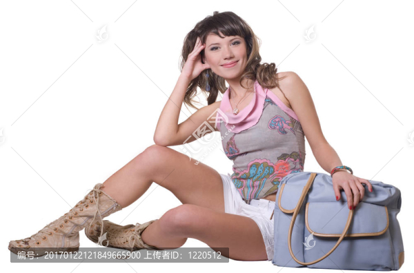 美麗的女孩被隔離在白色的