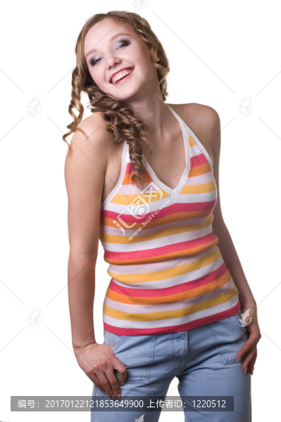 美麗的女孩是白色的孤立