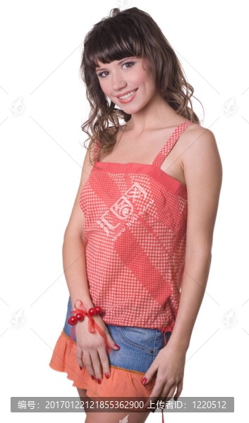 美麗的女孩是孤立的白色