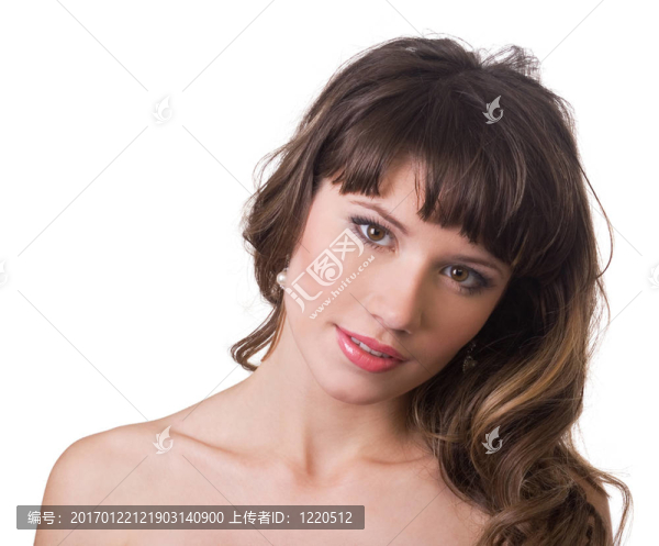 美麗的女孩在白色的背景