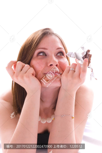 女孩的夢(mèng)想和吃巧克力