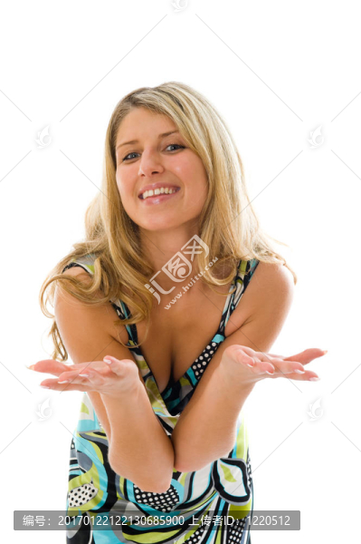 美麗的年輕女人。白色孤立。