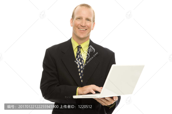 商人與筆記本電腦