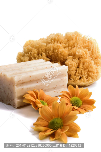 天然海綿；肥皂和花卉