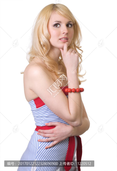 美麗的金發(fā)女郎的肖像。
