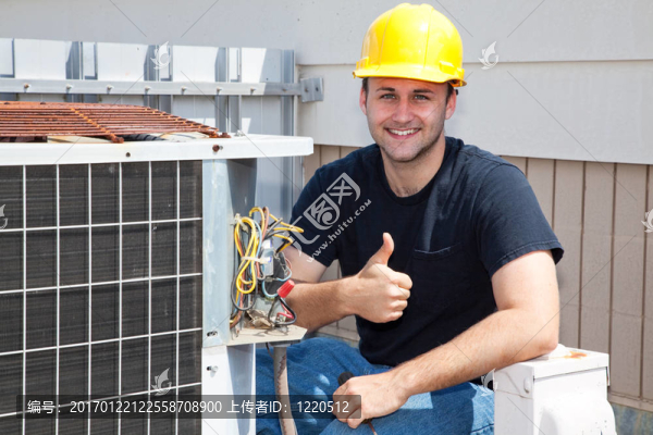 空氣Condioner,Repairman,Thumbsup