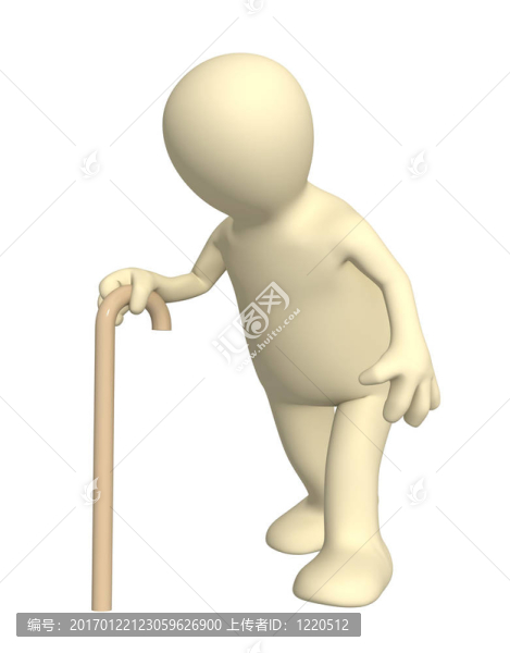 舊木偶；用手杖