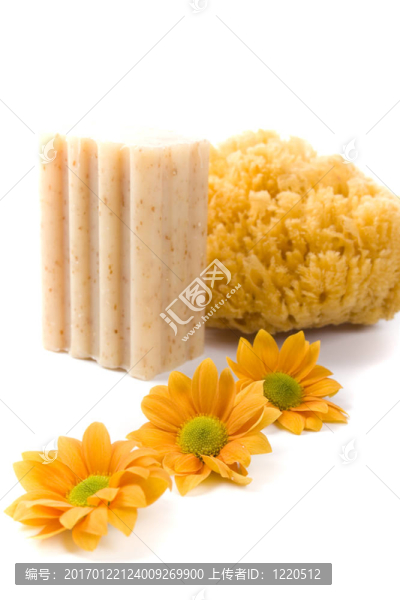 天然海綿；肥皂和花卉