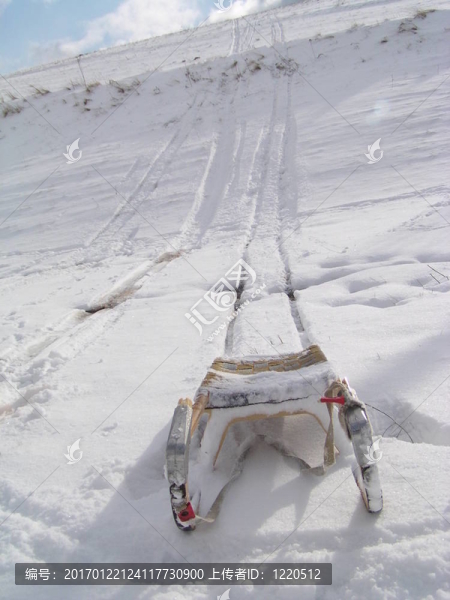 在雪橇