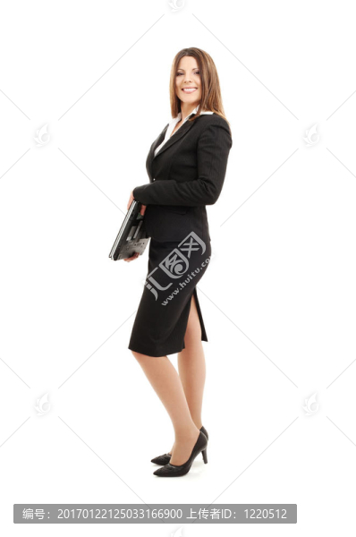 隨著筆記本電腦的商人