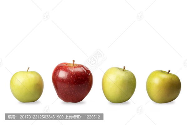 白色的四個蘋果