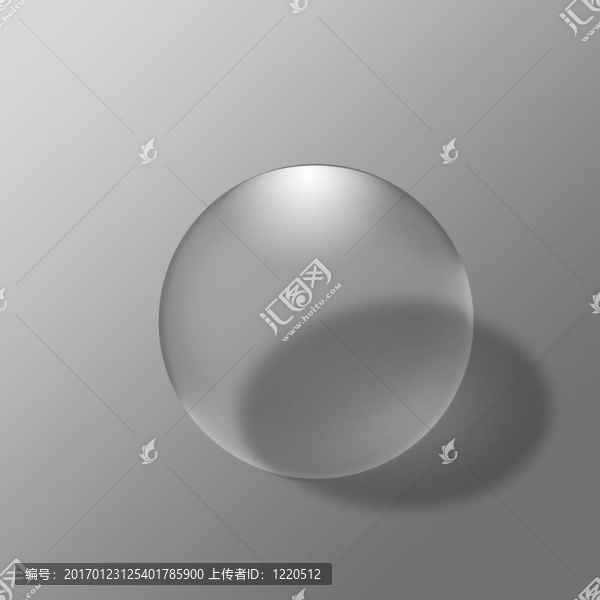 灰色背景上的玻璃球