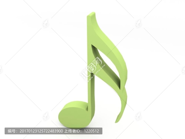 三維綠色音符