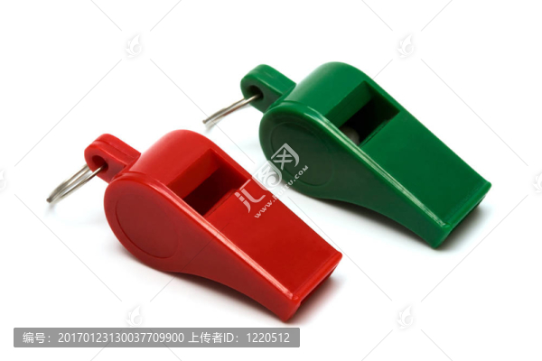 紅色和綠色的口哨