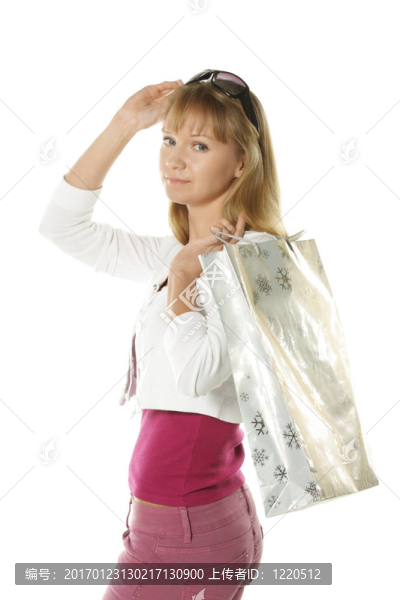 帶購(gòu)物袋的女人