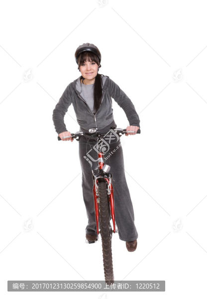 女人騎自行車
