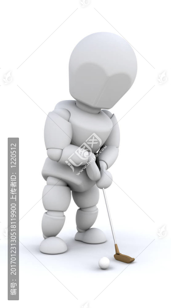 3D男子打高爾夫