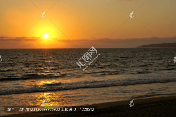 太平洋海岸日落在墨西哥