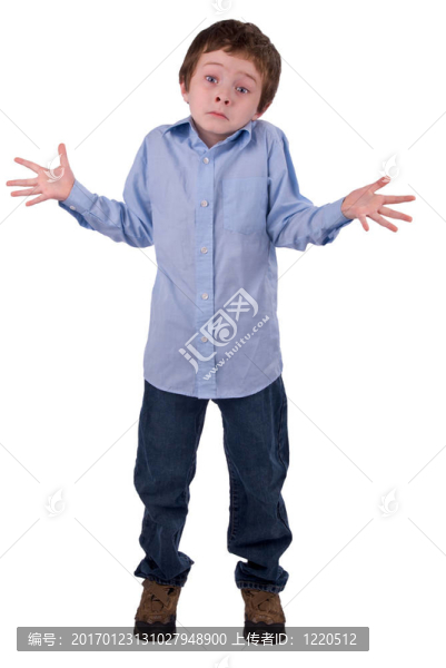 男孩聳了聳肩