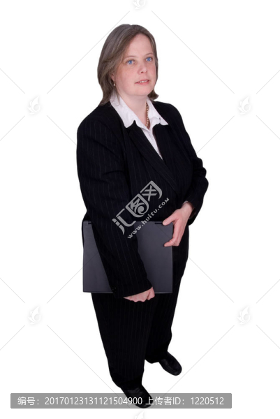 商人拿著筆記本電腦