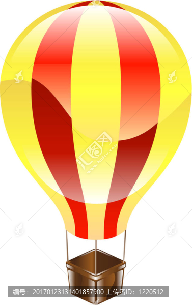閃亮熱氣球圖標(biāo)插圖